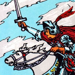 Gemini-The Knight of Swords in the tarot