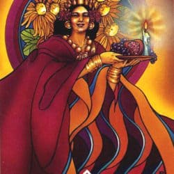 Queen of Fire tarot card Sharing