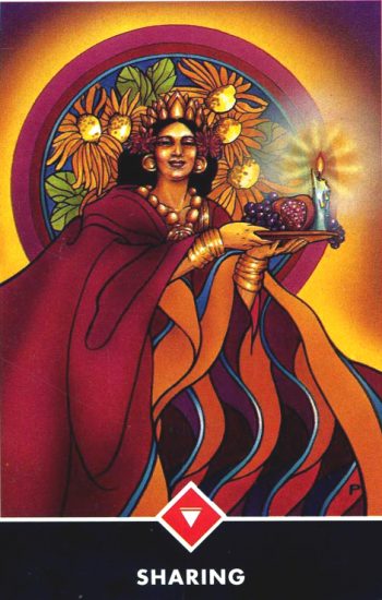 Queen of Fire tarot card Sharing