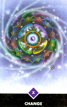 Change in the Osho Zen tarot is the wheel of Fortune-the evolving cycle of life