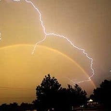 rainbow and lightening