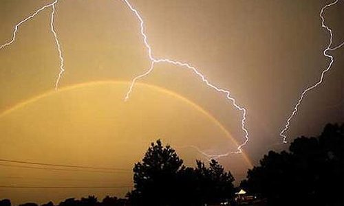 rainbow and lightening