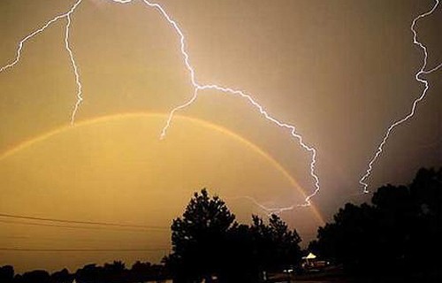 rainbow and lightening