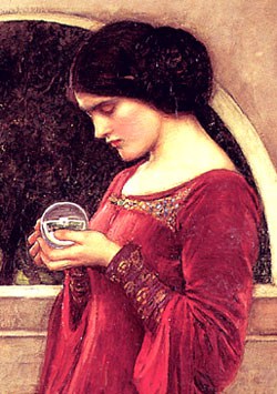 The Crystal Ball detail from painting by John William Waterhouse